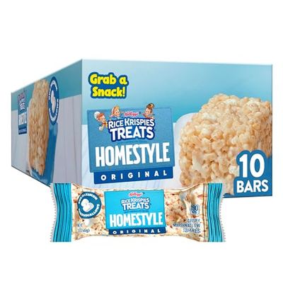 Rice Krispies Treats Homestyle Crispy Marshmallow Squares, Kids Snacks, Lunch Snacks, Original, 1.6oz Bar (1 Bar)