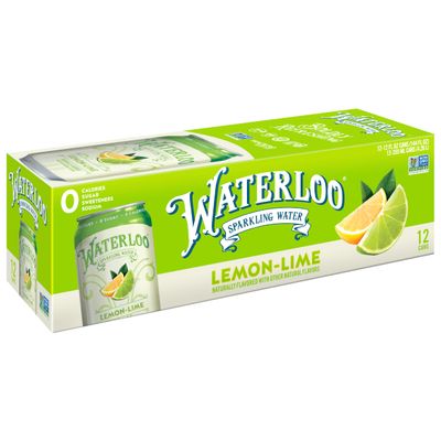 Waterloo Sparkling Water Lime Flavor Zero Calorie No Sugar 12oz Cans (Pack of 12), Fruit Flavored Sparkling Water, Naturally Flavored, Zero Calories, Zero Sugar, Zero Sodium