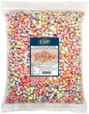 By The Cup Assorted Dehydrated Cereal Marshmallow Bits, 2 lb Bulk Bag