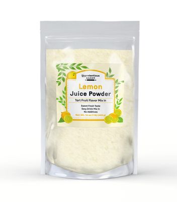 Unpretentious Lemon Juice Powder, (1 lb) Easy Drink Mix In, Fresh Tart Flavor