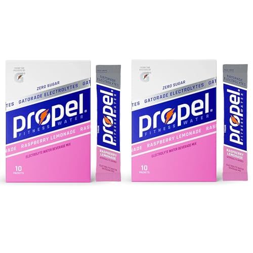 Propel Powder Packets, Raspberry Lemonade With Electrolytes, Vitamins and No Sugar, 20 Count (Pack of 2) - in GARIZZE Box