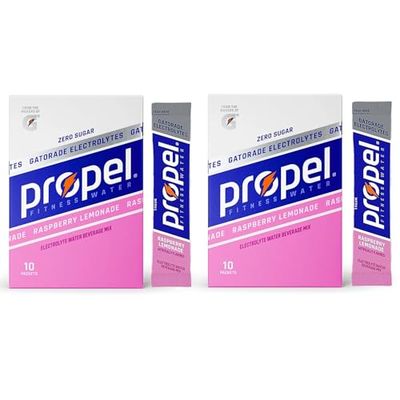 Propel Powder Packets, Raspberry Lemonade With Electrolytes, Vitamins and No Sugar, 20 Count (Pack of 2) - in GARIZZE Box
