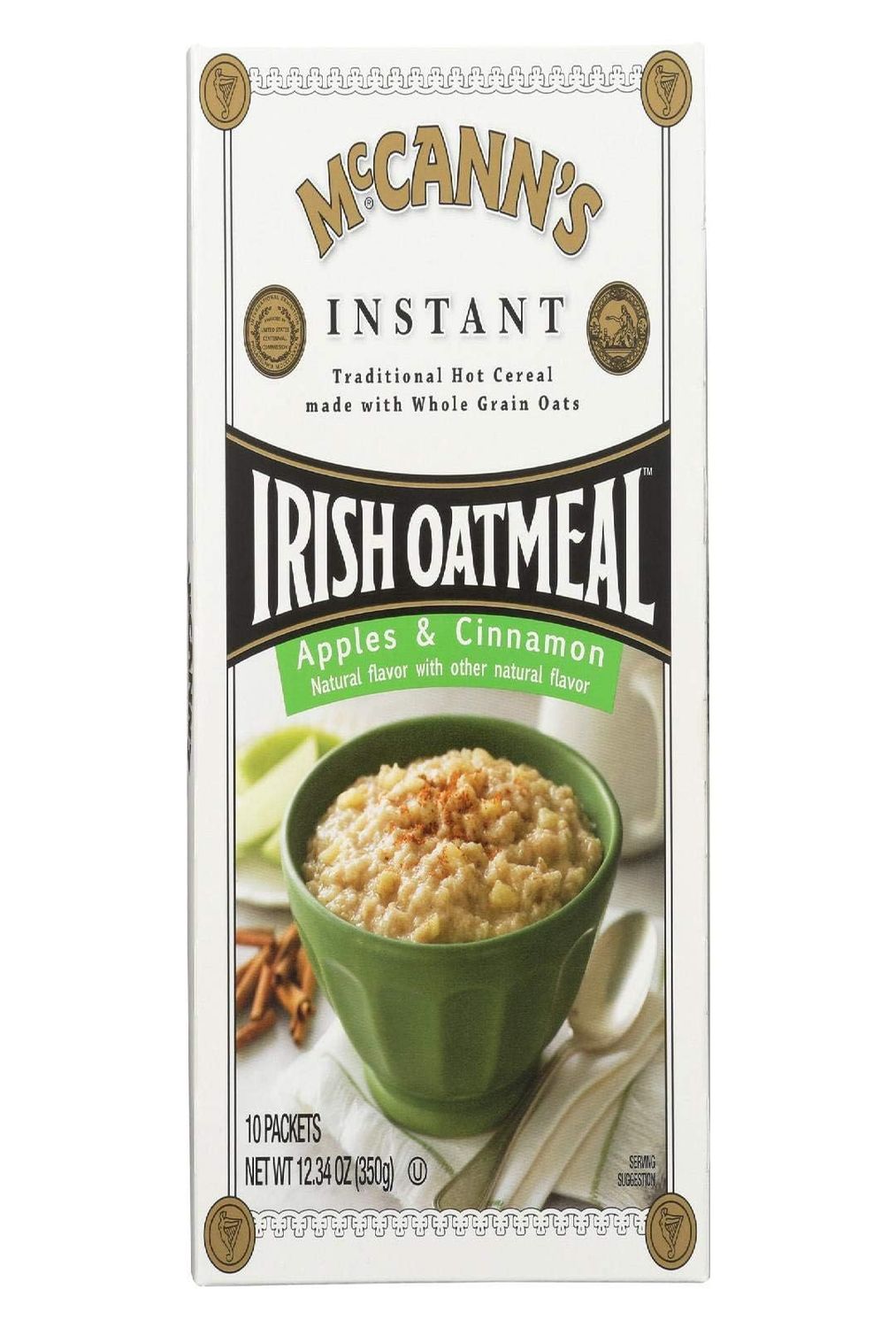 McCanns Apple and Cinnamon Instant Irish Oatmeal, 12.3 Ounce -12 per case.12
