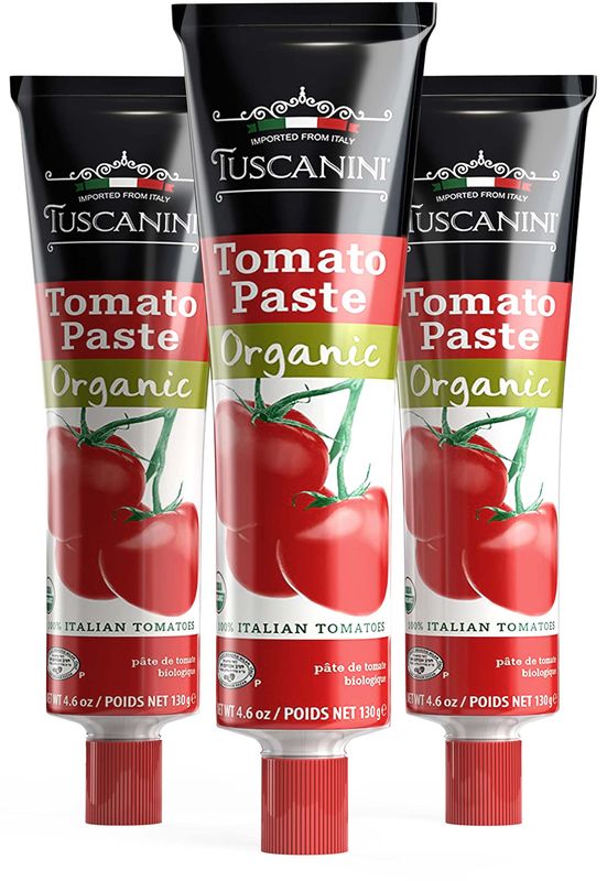 Tuscanini Organic Tomato Paste Tube 4.6oz (3 Pack) | Double Concentrated 100% Italian Tomatoes, All Natural, NON-GMO, Kosher