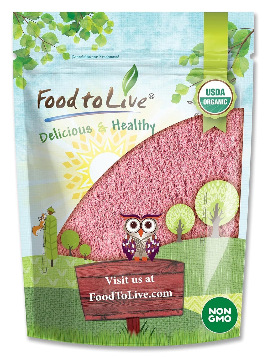 Food to Live Organic Pomegranate Powder, 8 Ounces - Non-GMO, Unsulfured, Raw, Dried Fruit, Vegan, Bulk, Great for Juices, Smoothies, Yogurts, &amp; Breakfast Drinks, Contains Maltodextrin, No Sulphites