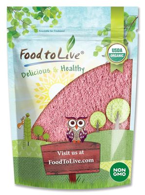Food to Live Organic Pomegranate Powder, 8 Ounces - Non-GMO, Unsulfured, Raw, Dried Fruit, Vegan, Bulk, Great for Juices, Smoothies, Yogurts, &amp; Breakfast Drinks, Contains Maltodextrin, No Sulphites