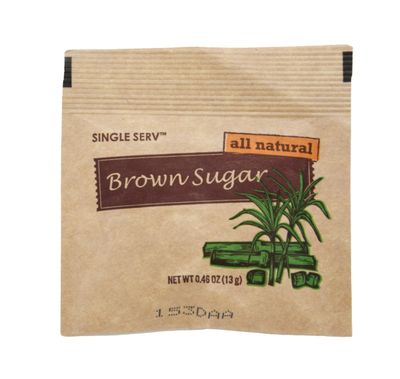 Single Serv Brown Sugar Packets - All Natural Premium Quality, Easy To Open for Convenient Portion Control, Perfect for Condiment Stations - 96 Count, 13g Servings