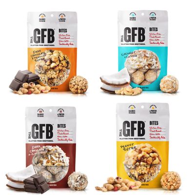 The Gluten Free Brothers Gluten Free Protein Bites Variety Pack - Non GMO, Soy Free, Vegan - Snack Size Plant Based Protein Energy Balls, 4 oz (4 Count)