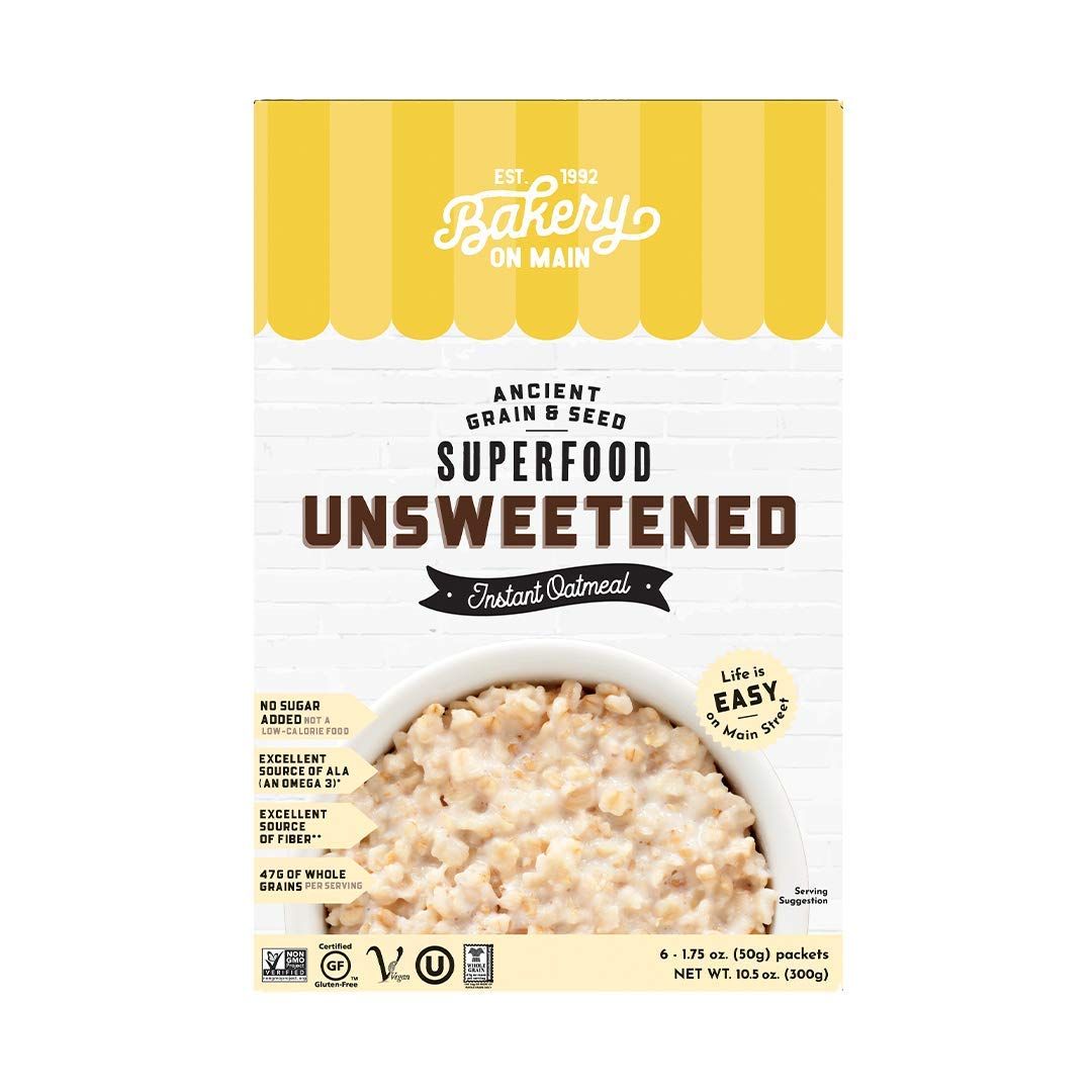Bakery On Main, Gluten-Free Instant Oatmeal, Vegan &amp; Non GMO - Unsweetened, 10.5oz (Pack of 1)