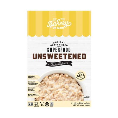 Bakery On Main, Gluten-Free Instant Oatmeal, Vegan &amp; Non GMO - Unsweetened, 10.5oz (Pack of 1)