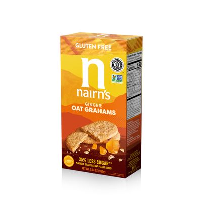 Nairn&#39;s Gluten Free Stem Ginger Snack Grahams; Vegan Friendly, Pack of 6