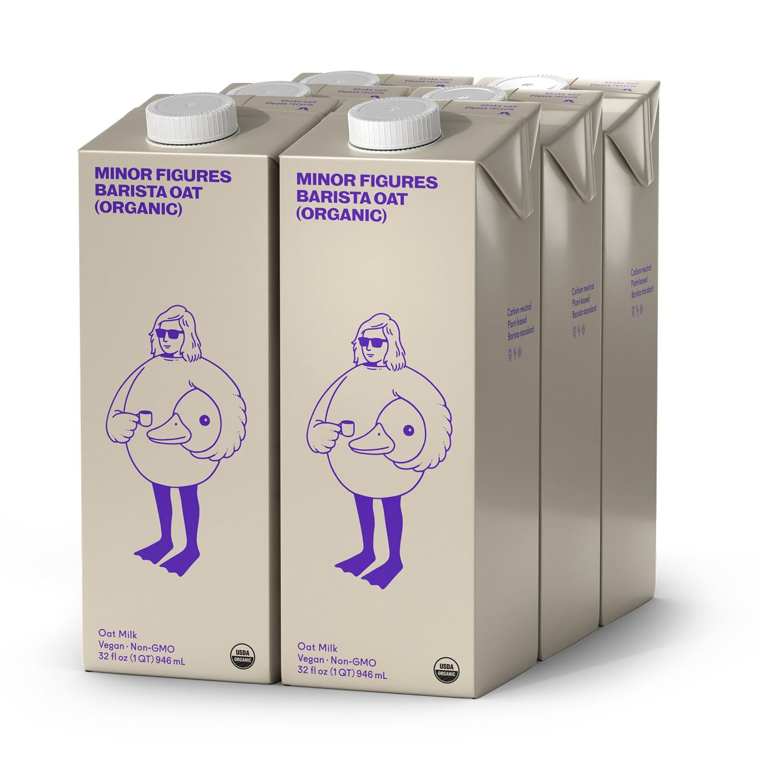 Minor Figures - Oat Milk - Organic - Barista Standard - 32 Oz - 6 Pack - Non Gmo - Plant Based - Vegan - Dairy Free - Shelf Stable - Unsweetened