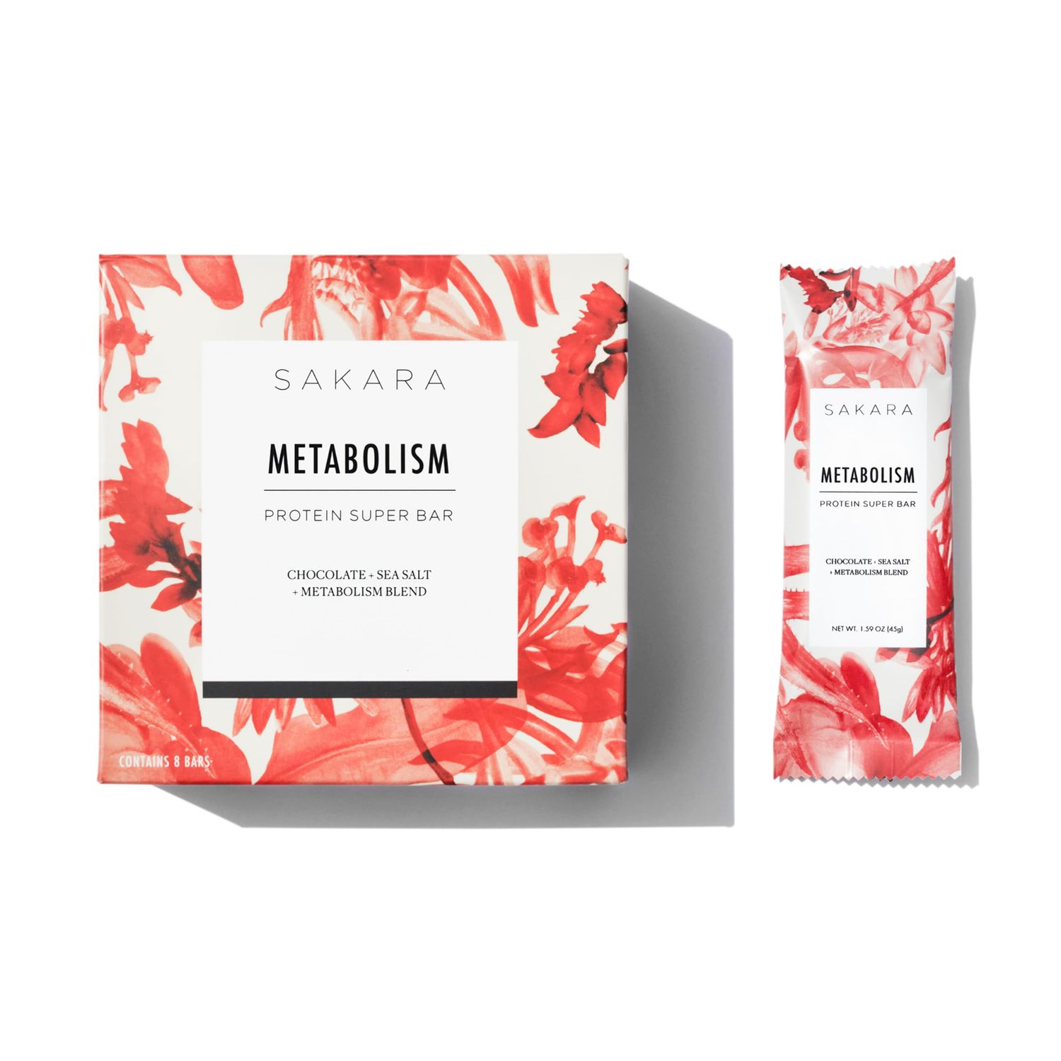 Sakara Metabolism Protein Super Bar - Sea-Salt Chocolate Protein Bar, Clean Protein Bars, 12g Plant Based Protein, Pre Post Workout Energy Bar