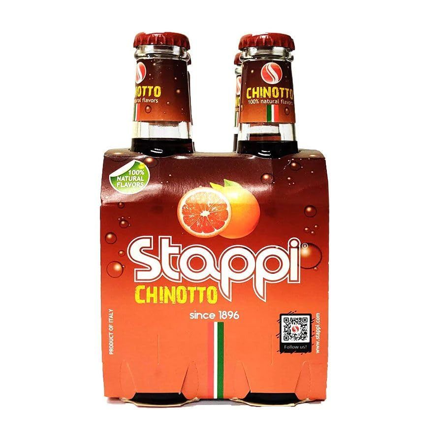 Stappi Chinotto Soda 4 x 6.7 fl oz. (200ml) Stappi [Italian Import] Sparkling Juice Beverage for Spirits | Non-Alcoholic Bitter Aperitif Cocktail Mixer| Citrus Chinotto Italian Drink Soda