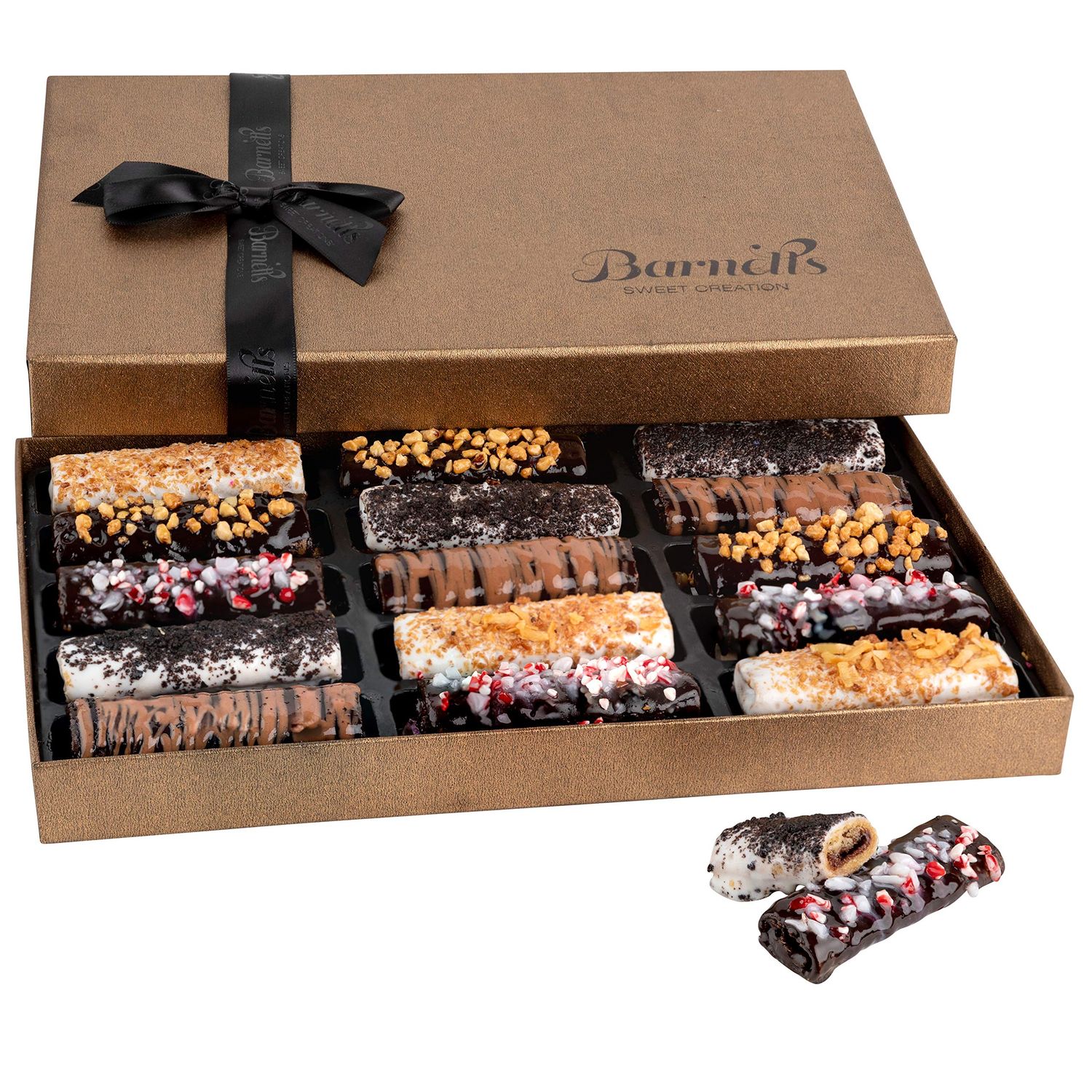 Christmas Gift Baskets, 15 Chocolate Crepes Gourmet Holiday Cookies Gifts for Women, Cookie Gift Box Ideas Food Delivery for Coworkers Family Friends