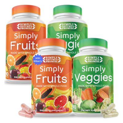 Simply Nature&#39;s Promise - Packed with 42 Different Fruits &amp; Vegetables - 2-Month Supply - Made with Real, Non-GMO Whole Foods - Supports Energy &amp; Overall Wellness - Soy-Free - 360 Capsules