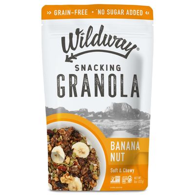 Wildway Keto Granola | Banana Nut | Grain-Free, Certified Gluten-Free Cereal | Vegan, Low Carb | No Sugar Added | Paleo-Friendly | Non-GMO Fruit &amp; Nut Clusters | Nutrient-Rich Snack | 8 oz