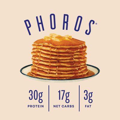 Protein Pancake Mix & Protein Waffle Mix by Phoros Nutrition, 30g of Protein, Low Carb, High Protein, Keto-Friendly, Whey Protein, Whole Grain Oats, Whole Wheat Pancakes, Just Add Water (Cinnamon)