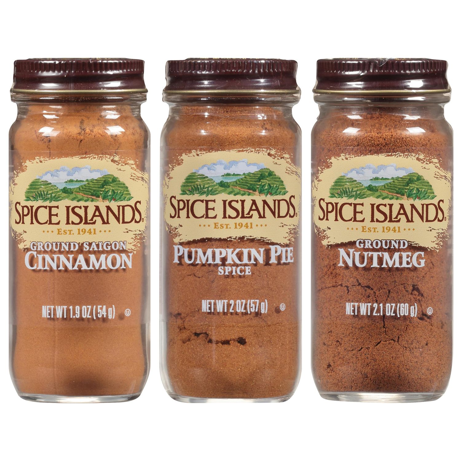 Spice Islands Ultimate Holiday Baking Spice Set with Pumpkin Pie Seasoning, Ground Cinnamon, and Ground Nutmeg