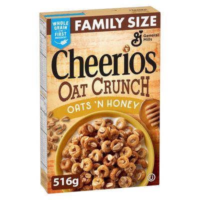 Cheerios Oat Crunch Oats &#39;N Honey Cereal, 516g/18.2 oz., (Imported from Canada)