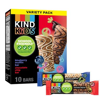 KIND Kids School Friendly Blueberry Muffin and Chocolate Chip Oat Bars Variety Pack, Tree Nut Free, Peanut Free, Gluten Free, Made With Whole Grain Oats, 5g Protein, 10 Count