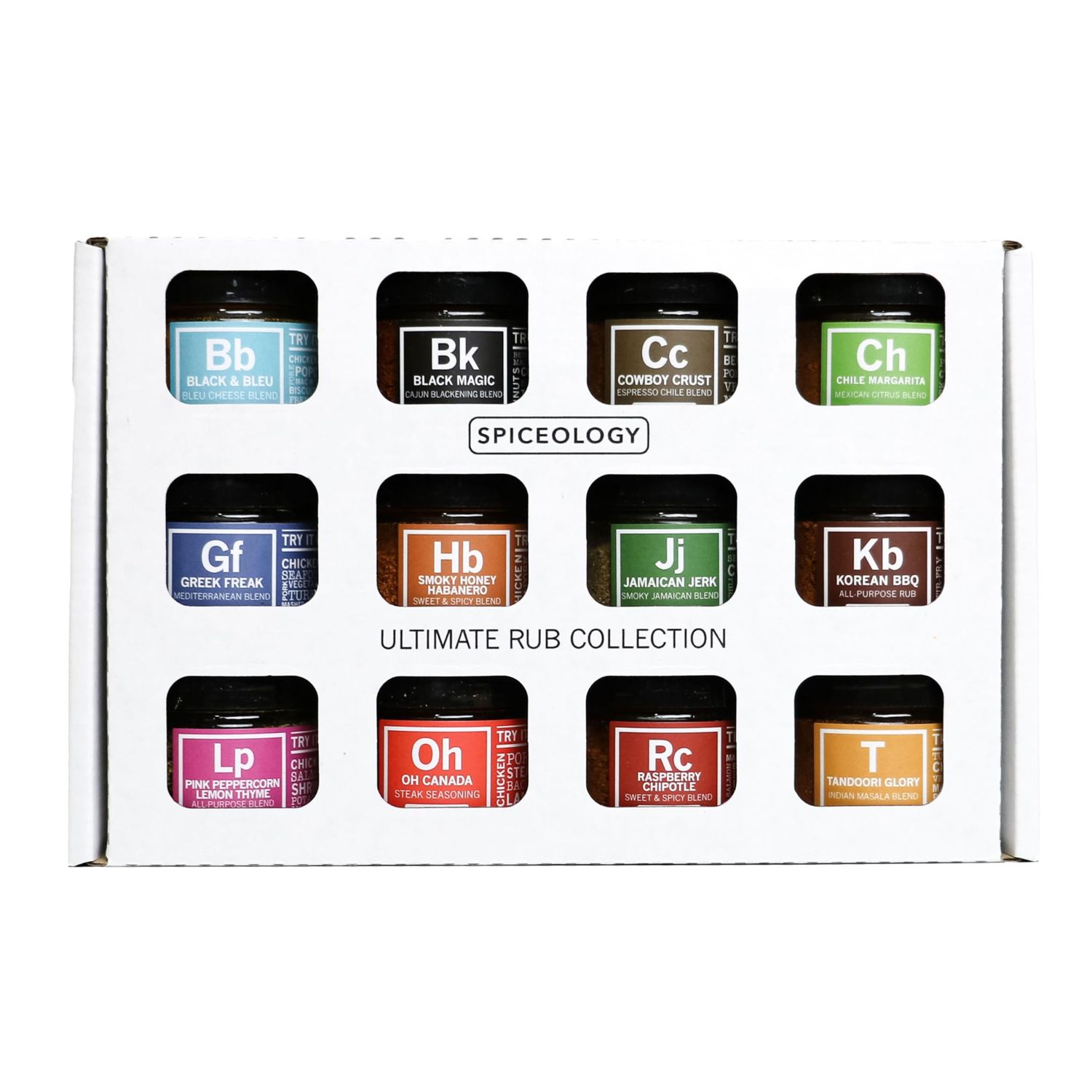 Spiceology - Ultimate Rub Collection - Set of 12 Gourmet BBQ, Grilling, and Cooking Spice Rubs &amp; Blends - Seasoning Sample Set and Gift Pack