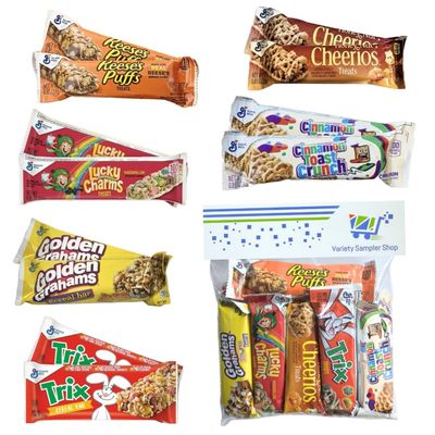 Breakfast Cereal Bars Variety Pack - (12) Cereal Treat Bars - Individually Wrapped Granola Bars - Variety of Snack Bar Treats