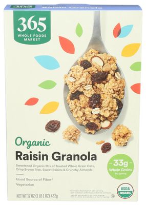 365 by Whole Foods Market, Organic Raisin Granola, 17 Ounce