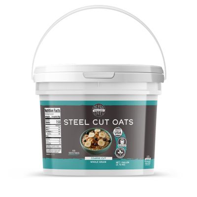 Birch &amp; Meadow Steel Cut Oats, 1 Gallon Bucket, Whole Grain, Irish Oatmeal, Breakfast