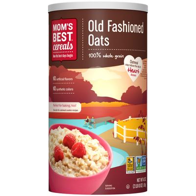 Mom&#39;s Best Old Fashioned Oats, Hot Cereal Made with Whole Grain Oats, 42 OZ Canister