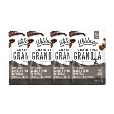 Wildway Keto Granola Snack Packs| Vanilla Bean Espresso | Grain-Free Certified Gluten-Free Cereal | Vegan, Low Carb &amp; No Sugar Added | Paleo-Friendly, Non-GMO Fruit &amp; Nut Clusters | 12 Pack