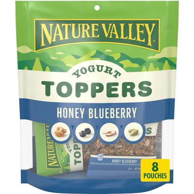 Nature Valley Yogurt Toppers, Honey Blueberry, 8 Pouches, 8.4 oz