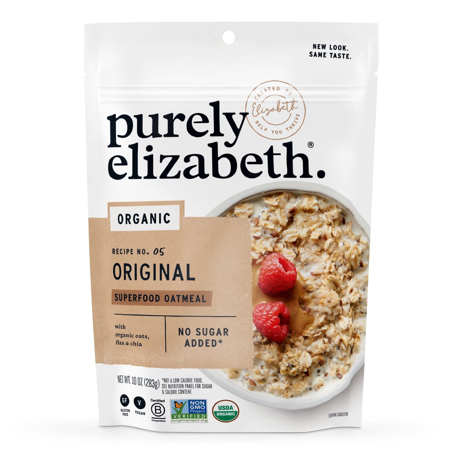 Purely Elizabeth Superfood Oats - Gluten-Free Oats &amp; Non-GMO Project Verified | 100% Vegan &amp; Packed with Protein &amp; Fiber | Original - 10oz