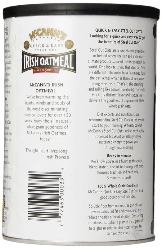 McCann's Steel Cut Irish Oatmeal, Quick &amp; Easy, 24 oz (Pack of 6)