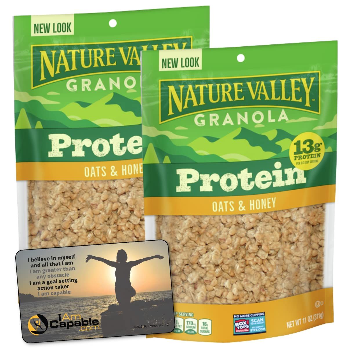 3G Enterprises Nature Valley, High Protein Granola, Oats and Honey, 11oz Bag (2 Bags)