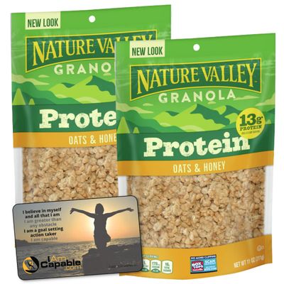 3G Enterprises Nature Valley, High Protein Granola, Oats and Honey, 11oz Bag (2 Bags)