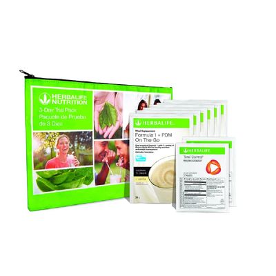 Herbalife HERBALIFE Trial Pack: Formula 1+PDM On The Go Protein for Energy and Nutrition, Sustain Satisfy Hunger, Excellent Source of Fiber, Increases Alertness with Total Control, Pack of 8