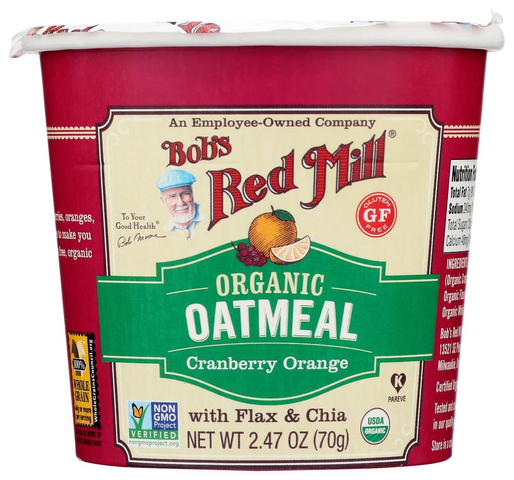 Bob&#39;s Red Mill Organic Gluten-Free Oatmeal Cup, Cranberry Orange, 2.47 OZ (Pack of 1)12
