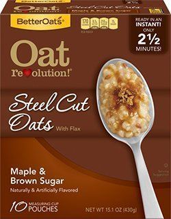 Better Oats Instant Oatmeal Maple &amp; Brown Sugar 10 Pouches per Box (Pack of 2)