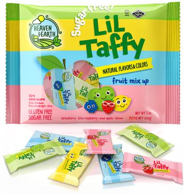 Heaven  Earth Sugar Free Lil Taffy Fruit Mix Approx 20 Count  Made with Natural Colors  Flavors No High Fructose Corn Syrup Gluten Free Nothing Artificial Kosher Wonderfully Delicious