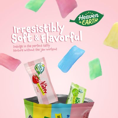 Heaven Earth Sugar Free Lil Taffy Fruit Mix Approx 20 Count Made with Natural Colors Flavors No High Fructose Corn Syrup Gluten Free Nothing Artificial Kosher Wonderfully Delicious