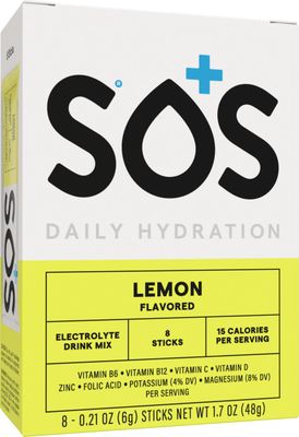 SOS Hydration Electrolyte Powder, 31 Servings (Lemon)