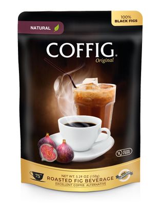 Coffig Original - 75 Cups Coffee Substitute &amp; Alternative - Roasted Fig Coffee - Caffeine Free Herbal Energy Drink &amp; Healthy Beverage for Men &amp; Women - Keto &amp; Vegan Friendly - 5.29oz (150g)