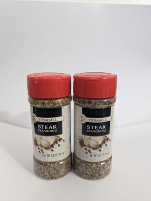 STONEMILL SEASONING 1 PACK (2 STEAK SEASONING) Steak Rub Seasoning, Ideal for Steaks, Ribs, Burgers and Vegetables for a Zesty Flavor