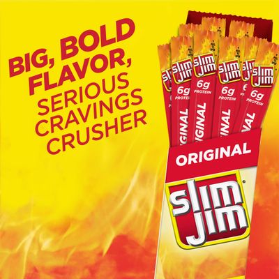 Slim Jim Giant Smoked Meat Sticks, Original Flavor, 6g Protein Per Stick, Great Stocking Stuffer, 0.97 oz. (24 Count)