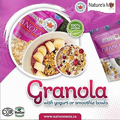 Nature&#39;s Mix Super Food Granola with Quinoa and Blueberries - Nutrient-Rich Blend of Superfoods - Nut-Free, Vegan &amp; Kosher - Ideal for Running, Jogging, Pre-Workout or Post-Exercise Fuel - Small