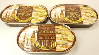 RIGA GOLD Shproti, Sprats in Oil, 190gr (Pack 3)