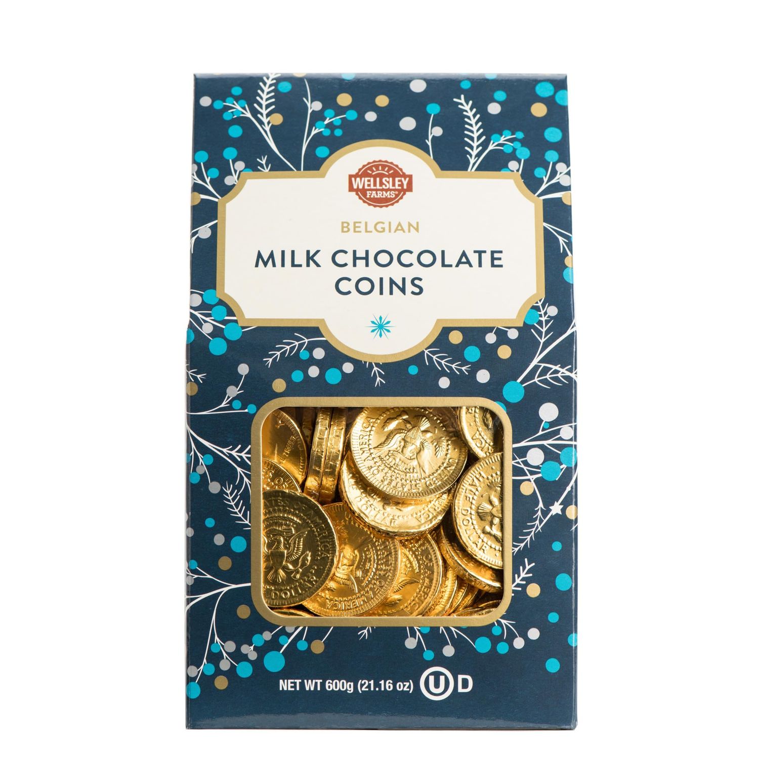 Wellsley Farms Belgian Milk Chocolate Coins - Individually Wrapped Chocolates in a 21.16 OZ Pack - Perfect Candy Dish Filler &amp; Gifting