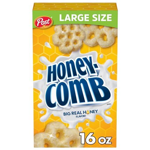 Post Honeycomb Cereal, Honey Flavored Sweetened Corn and Oat Cereal, 16 OZ Box