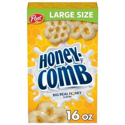 Post Honeycomb Cereal, Honey Flavored Sweetened Corn and Oat Cereal, 16 OZ Box